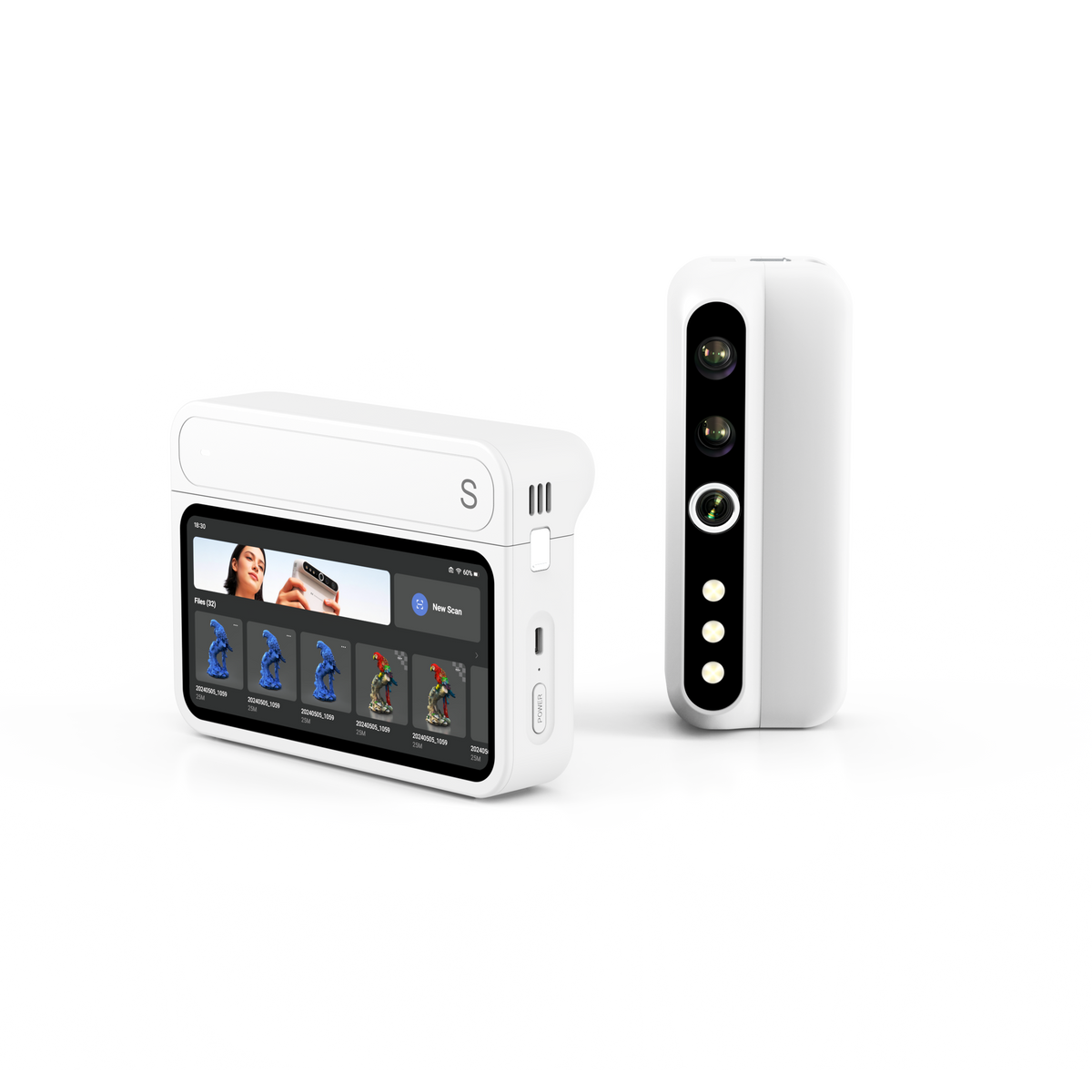 3DMakerpro EU Turtle 3D Scanner with control pad and S, M, L swappable modules for precise portable 3D scanning.