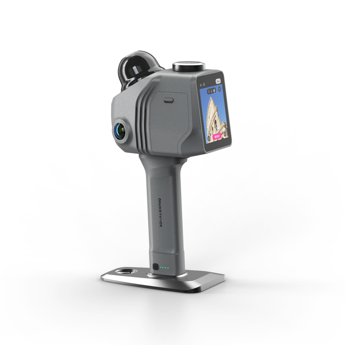 3DMakerpro Raven LiDAR scanner with 3.9-inch AMOLED display and 10,000mAh battery handle for up to 2 hours of use.