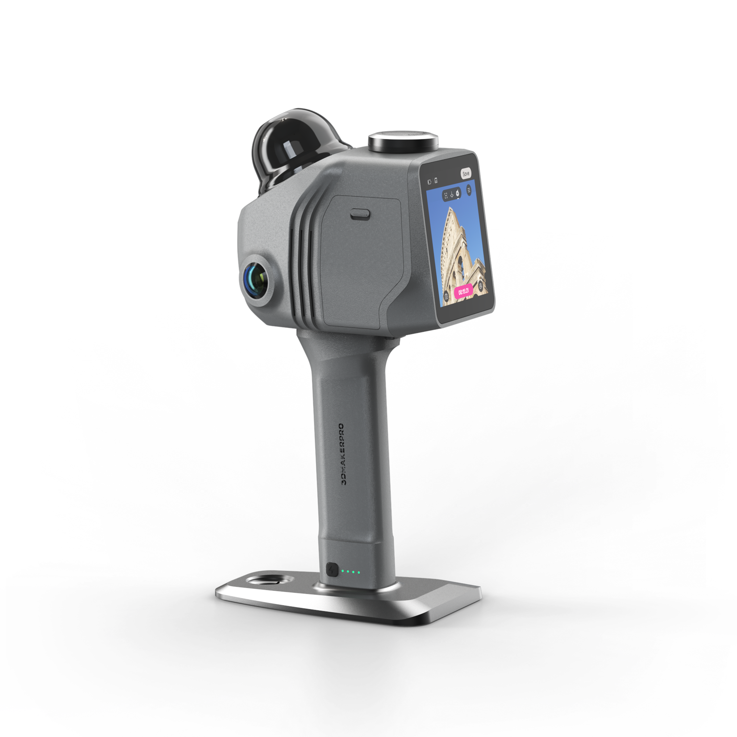 3DMakerpro Raven LiDAR scanner with 3.9-inch AMOLED display and 10,000mAh battery handle for up to 2 hours of use.