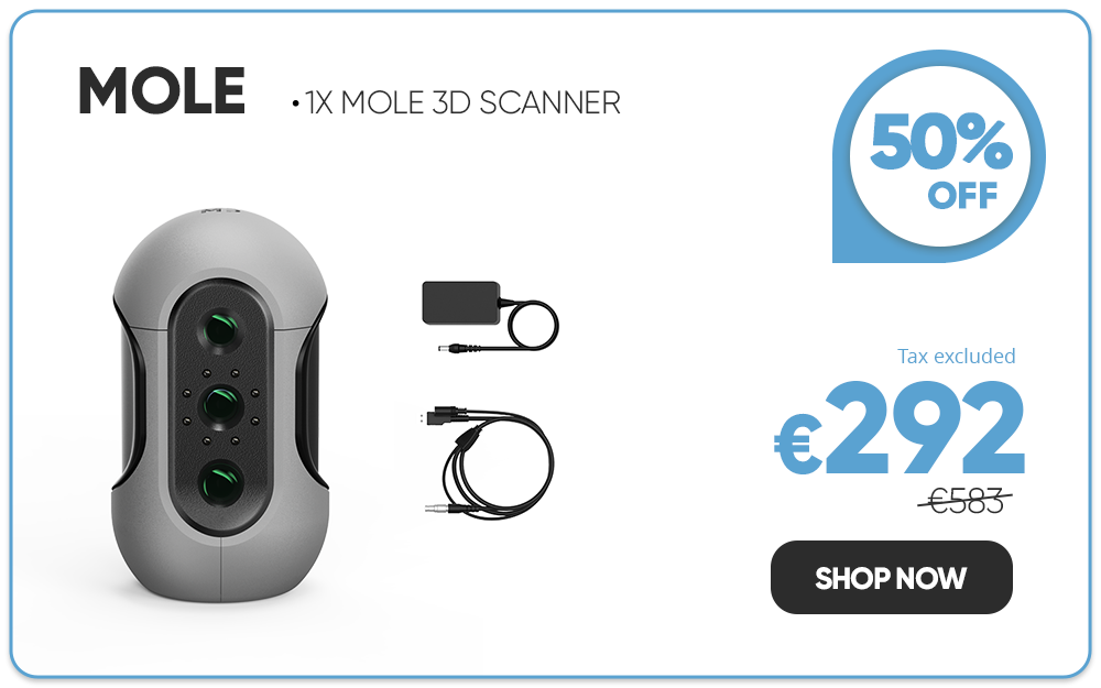 3DMakerpro mole 3d scanner with cables